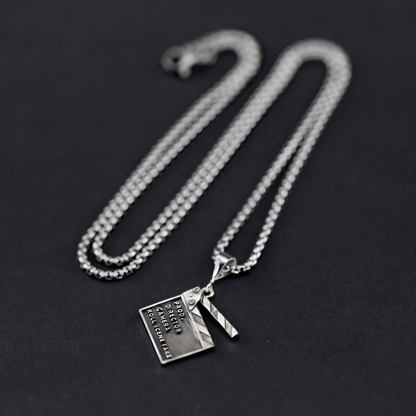 Colgante claqueta de cine en plata, foto 3