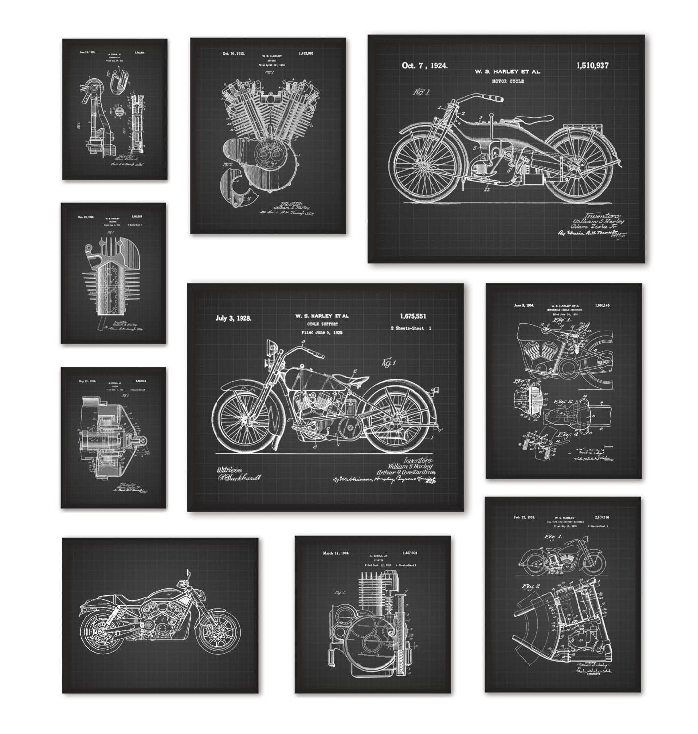 Set de 10 láminas de patentes de moto, foto 2