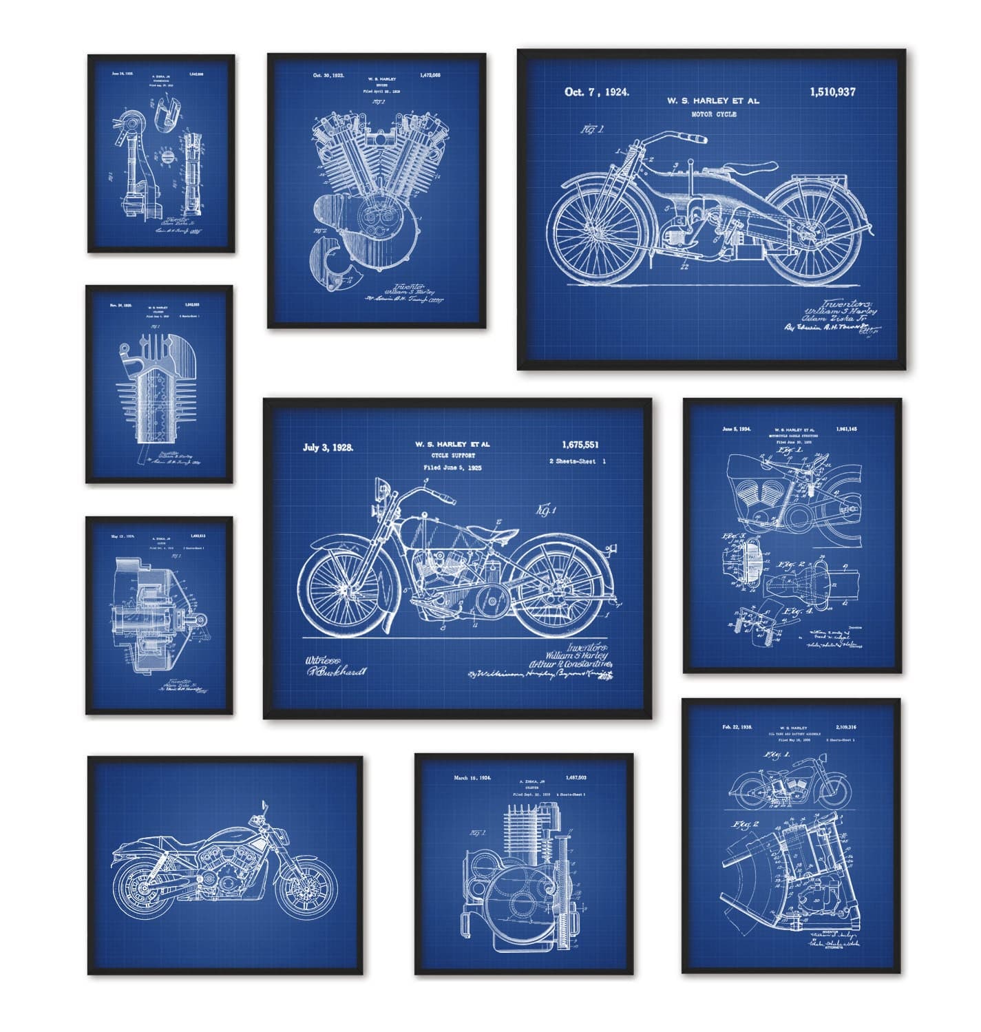Set de 10 láminas de patentes de moto, foto 3