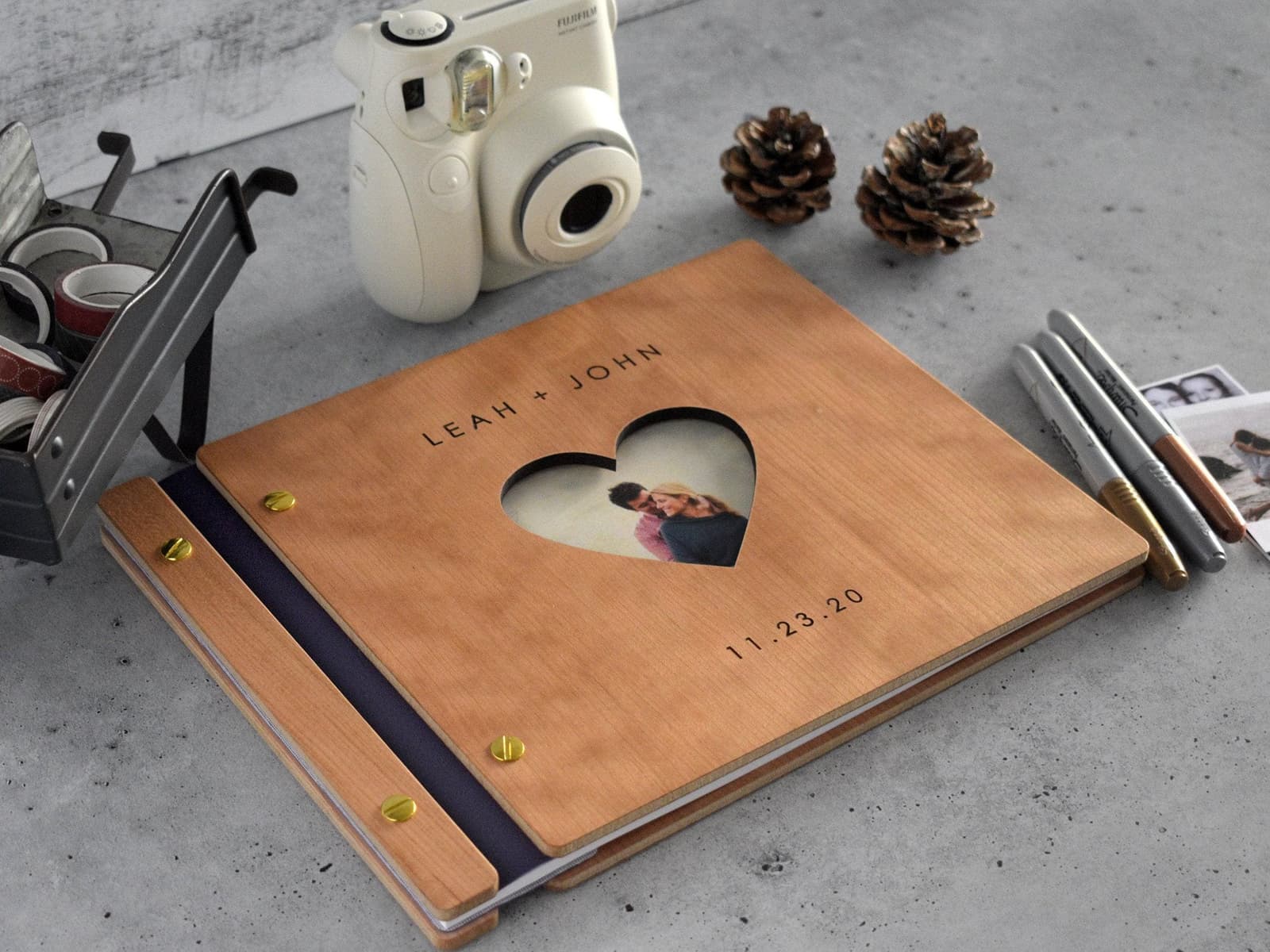 Álbum de recuerdos de madera personalizado, foto 2