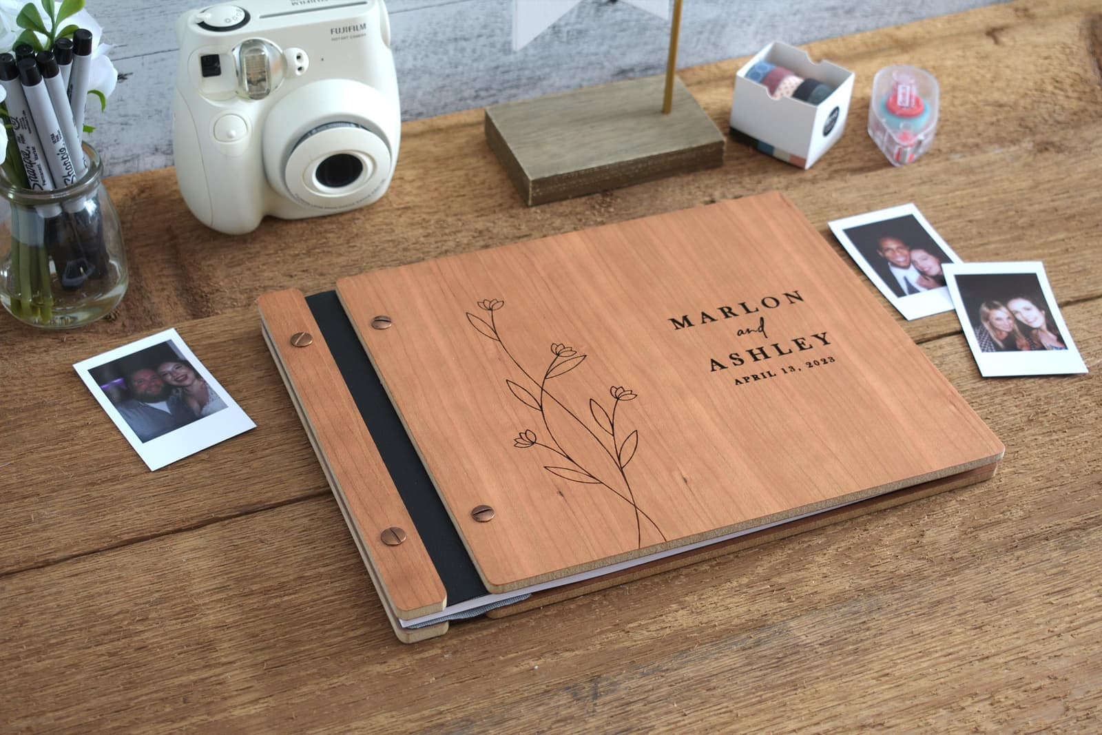 Libro de firmas en madera para boda, foto 2
