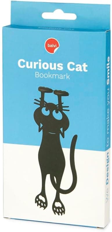Detalle del marcapáginas de diseño en forma de gato