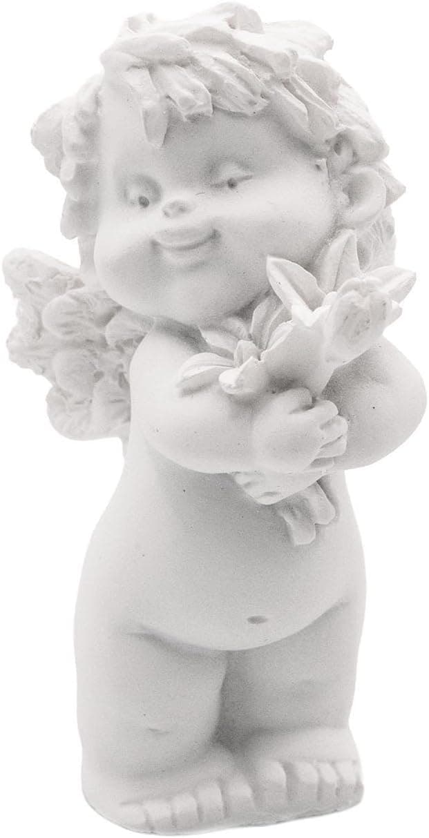 Figura de ángel blanco con el símbolo de Virgo