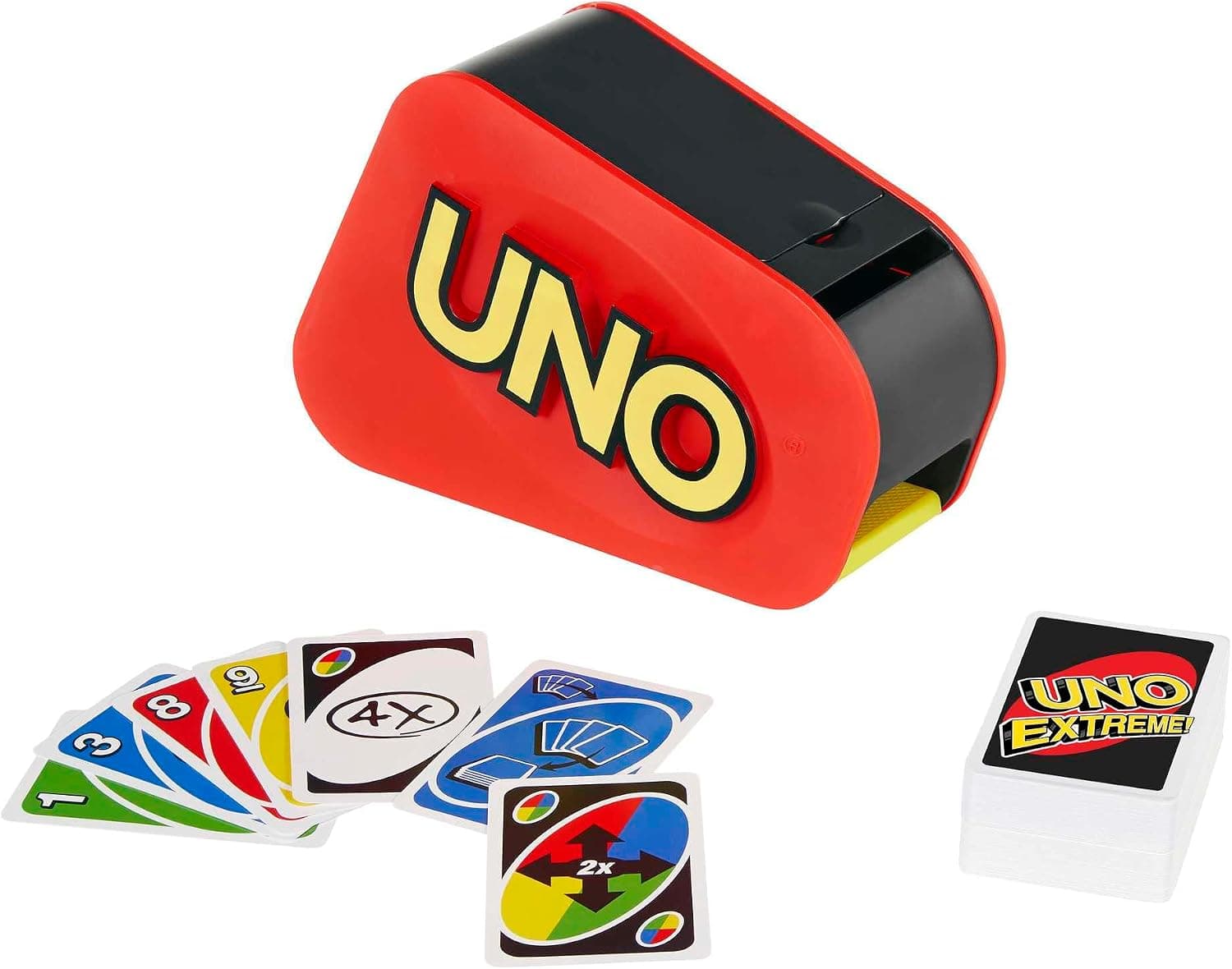 Lanzador de UNO Extreme con luces encendidas sobre la mesa