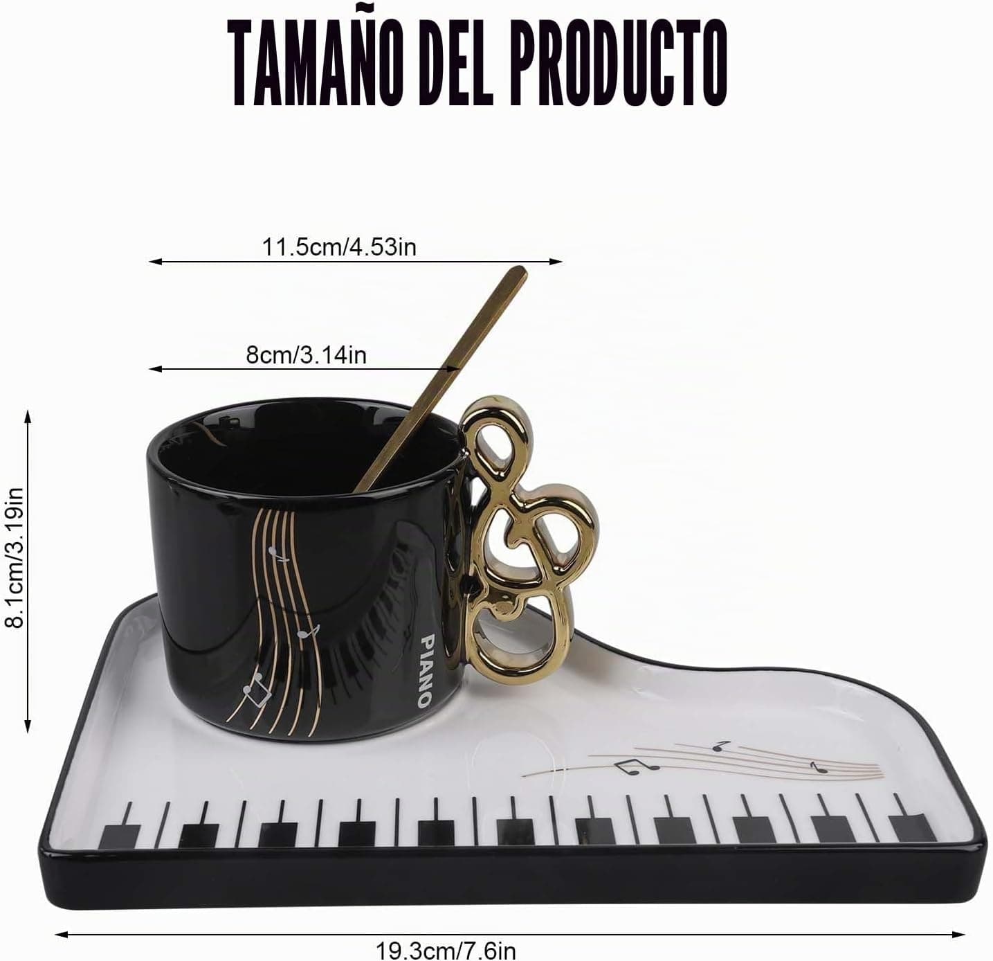 Detalle del mango en forma de nota musical
