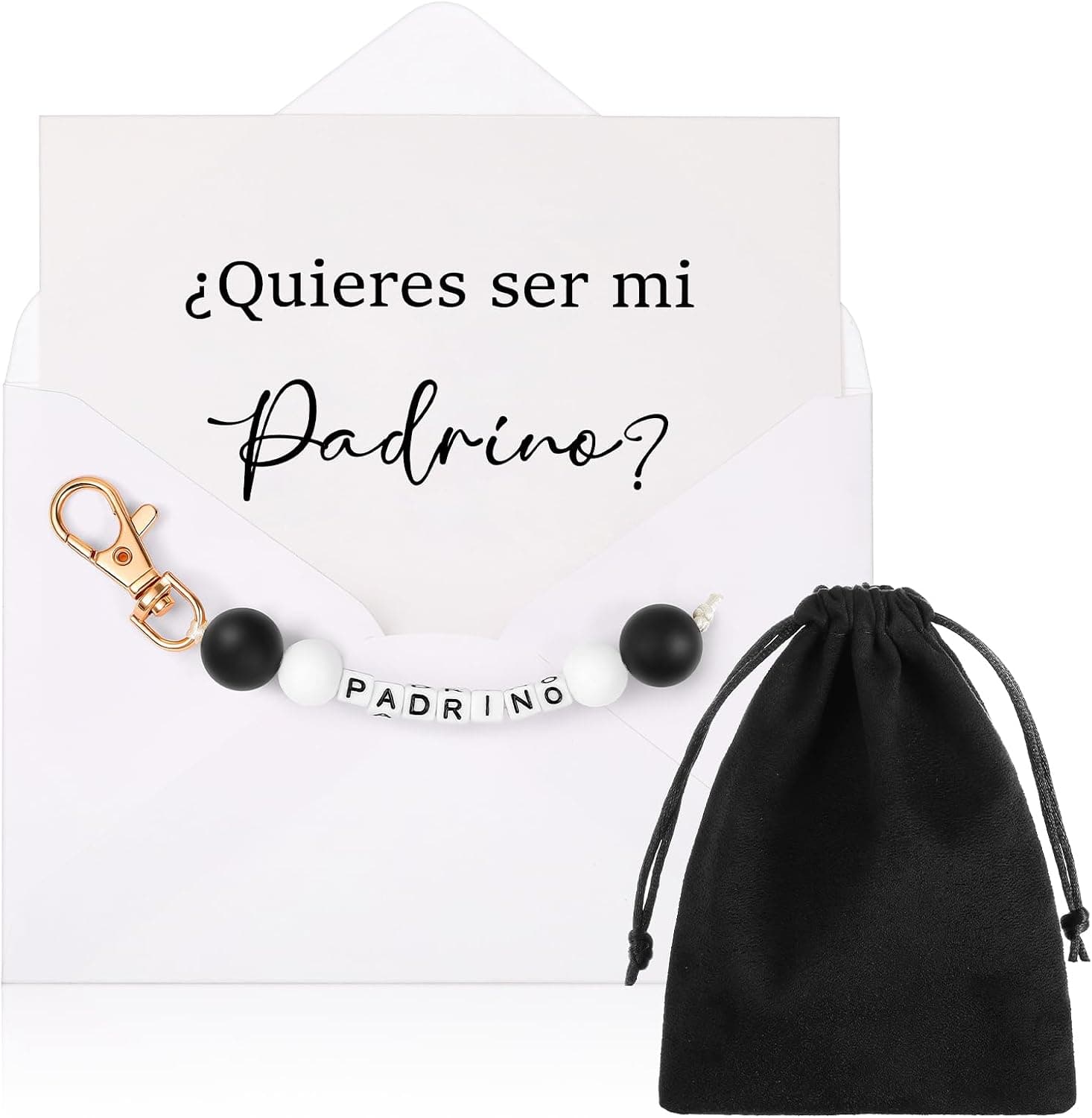 Llavero con sobre para proponer madrina o padrino