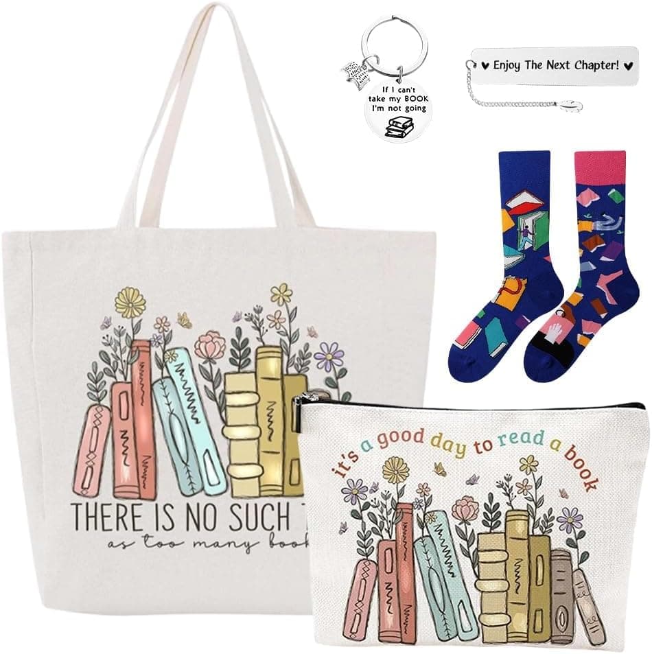 Kit de regalo con bolsa tote, neceser, calcetines y pulsera