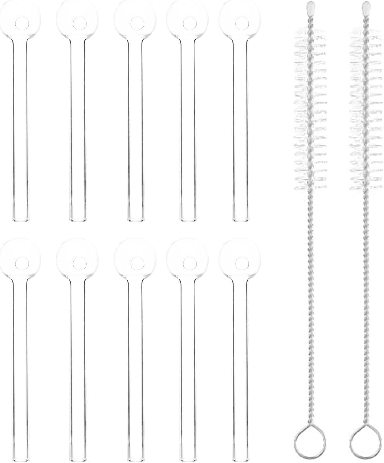 Pack de diez pipas de cristal pequeñas