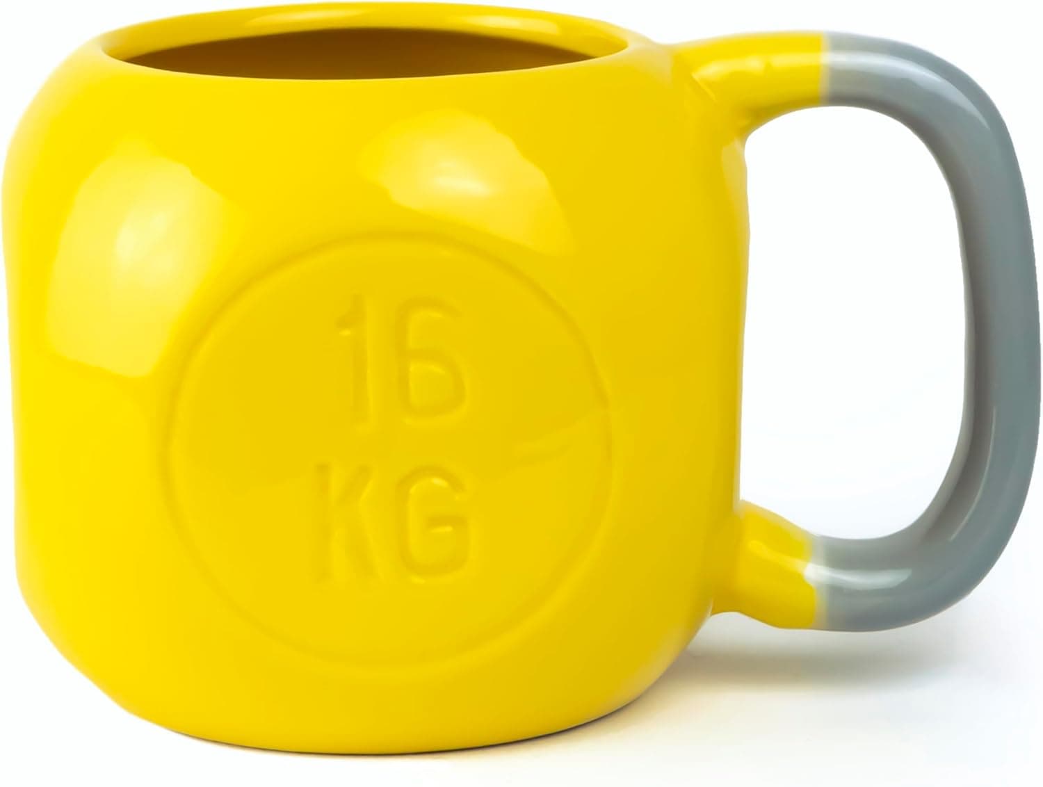 Taza de café con forma de pesa rusa kettlebell
