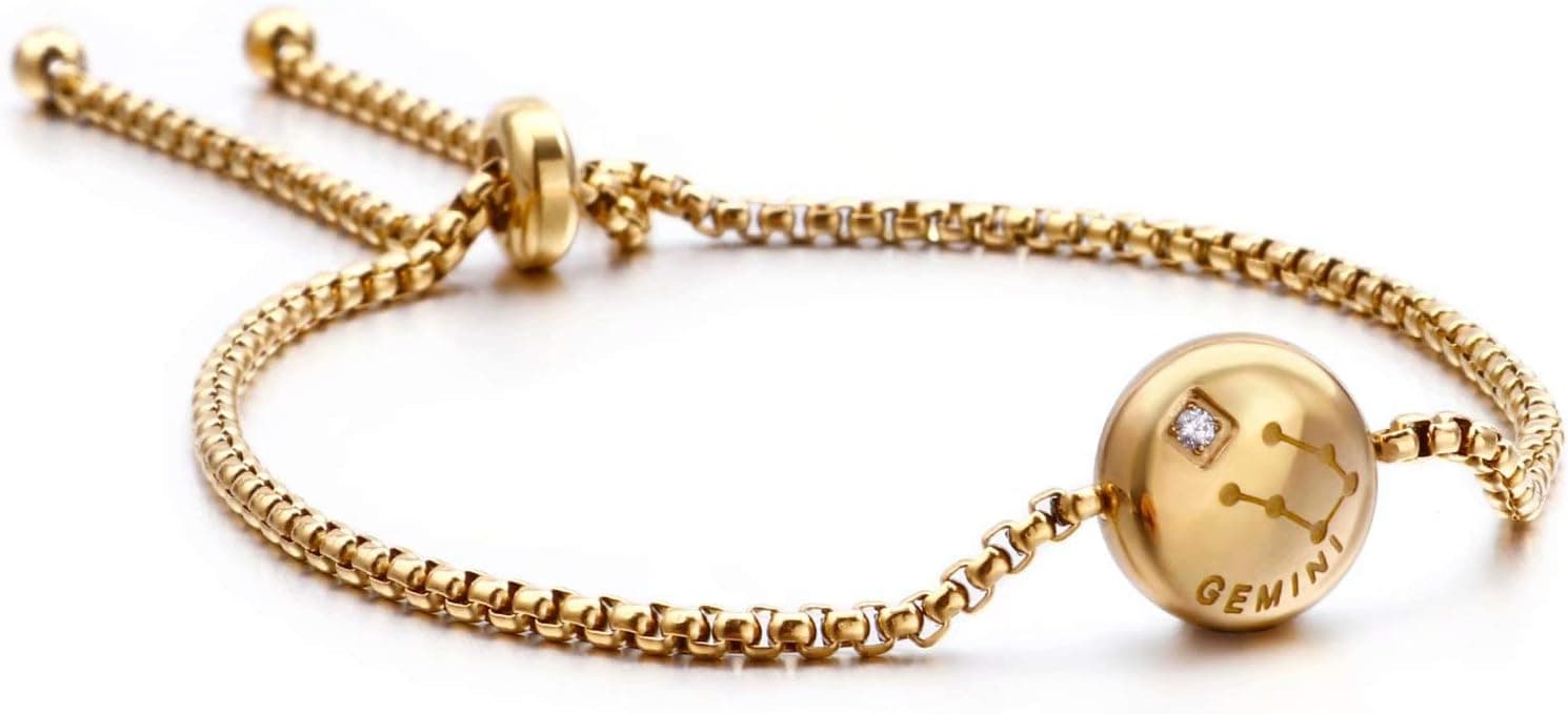 Brazalete chapado en oro con el signo Géminis