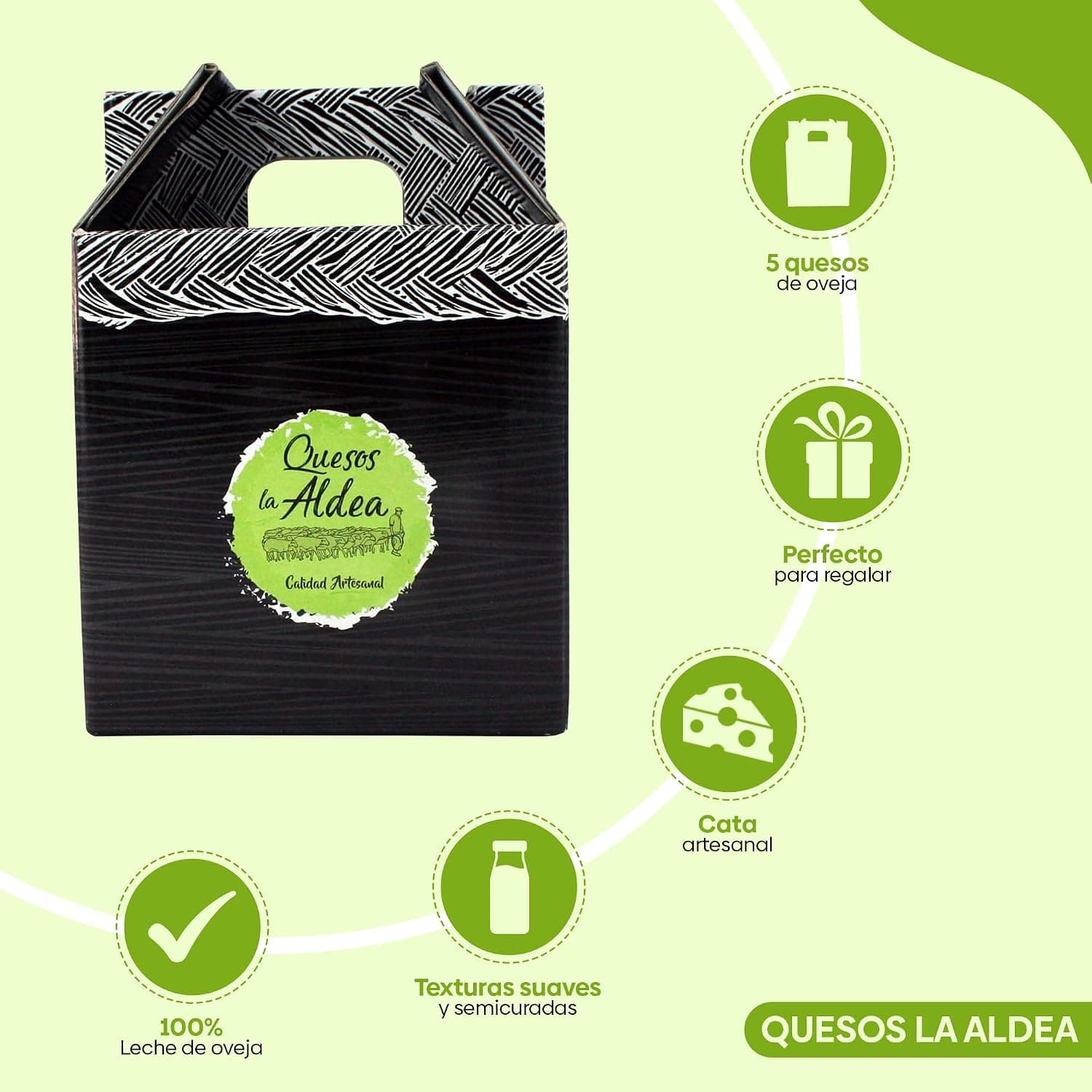 Detalle de las cuñas de queso curado, semicurado y con romero