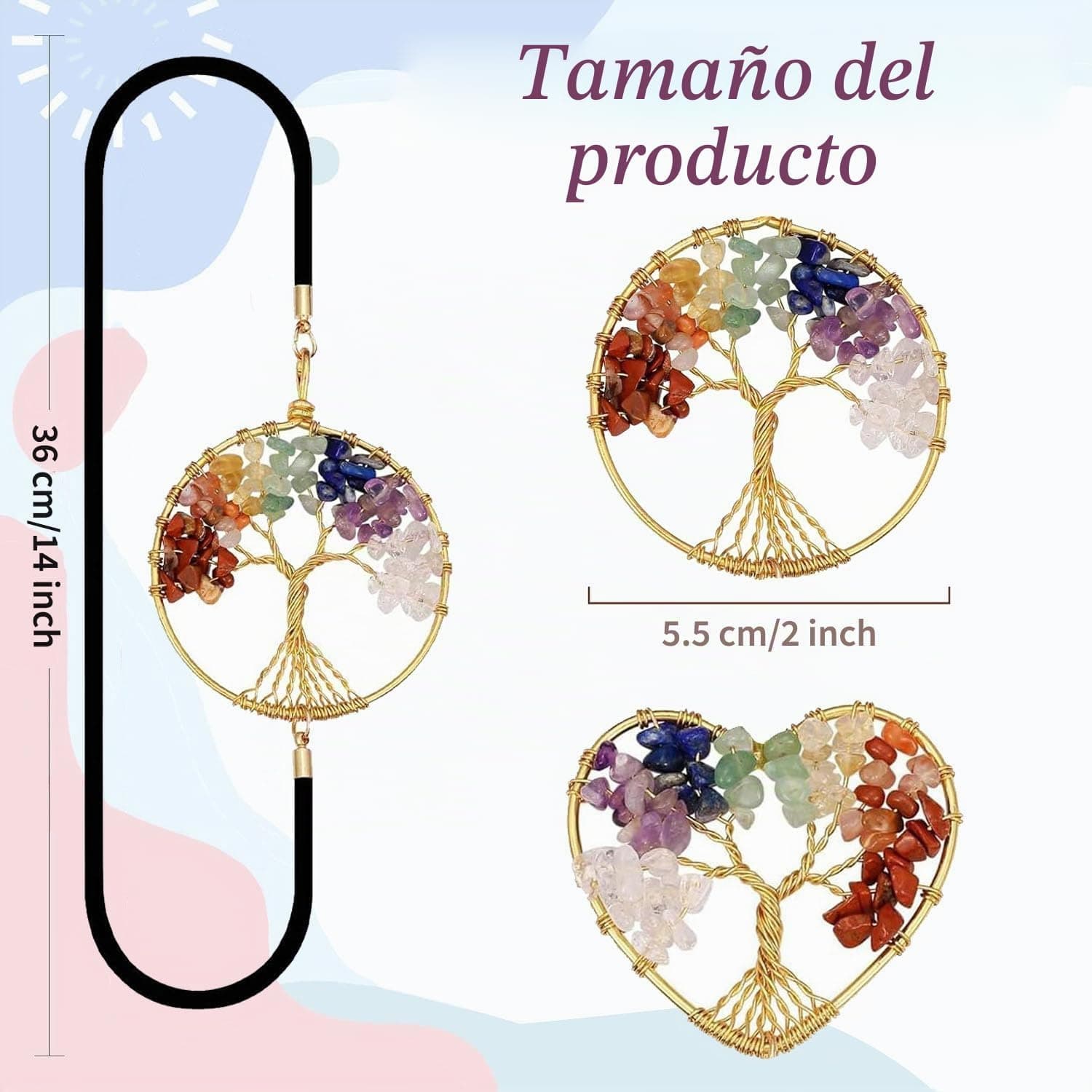 Detalle del set de dos marcapáginas metálicos