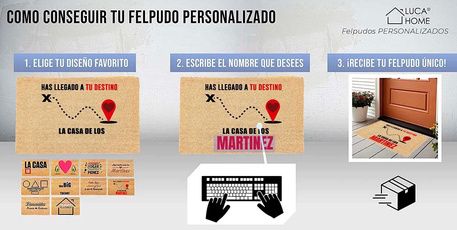 Detalle del felpudo de fibra de coco personalizado