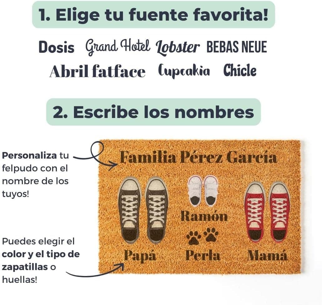 Detalle del acabado del felpudo personalizado