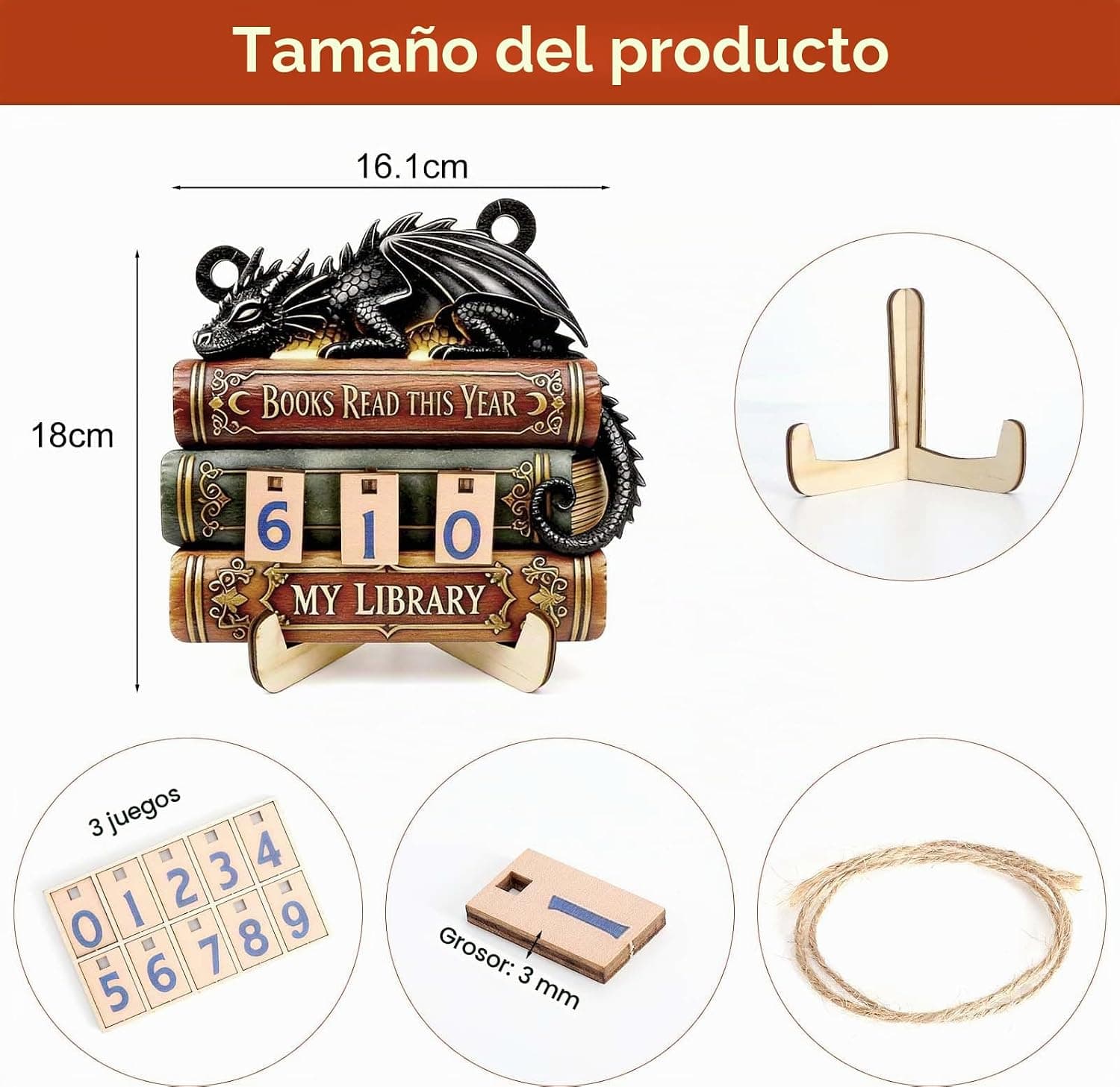 Detalle de los números intercambiables de madera