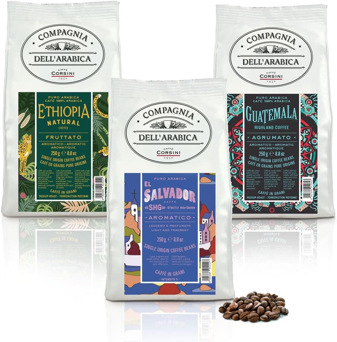 Pack de café en grano mono origen de tres países