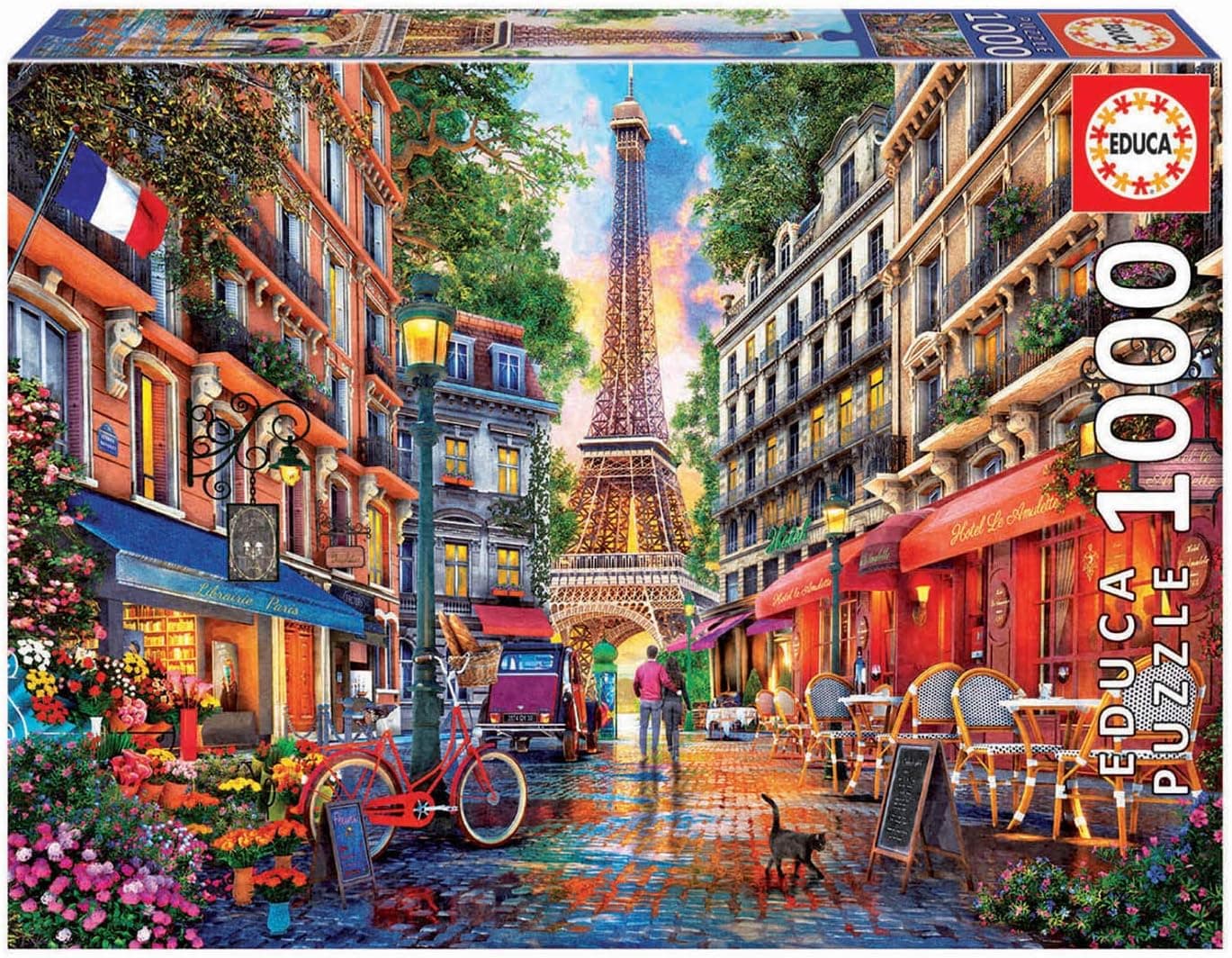 Caja del puzzle Educa de 1000 piezas de París con la ilustración de Dominic Davison