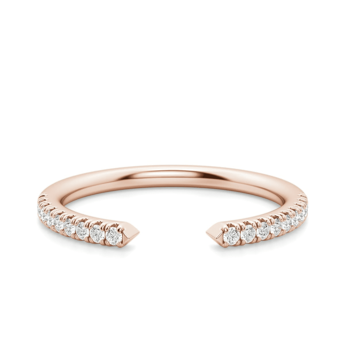 Alianza Acentuada Vault Diamante de Laboratorio Oro Rosa 585 (14K)