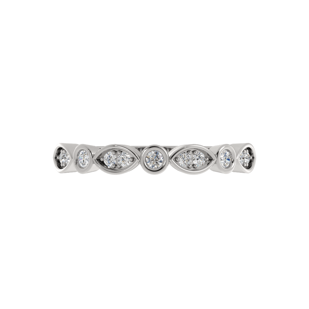 Alianza de Boda Rock 1.50 MM con diamante de laboratorio Oro Blanco 417 (10K)