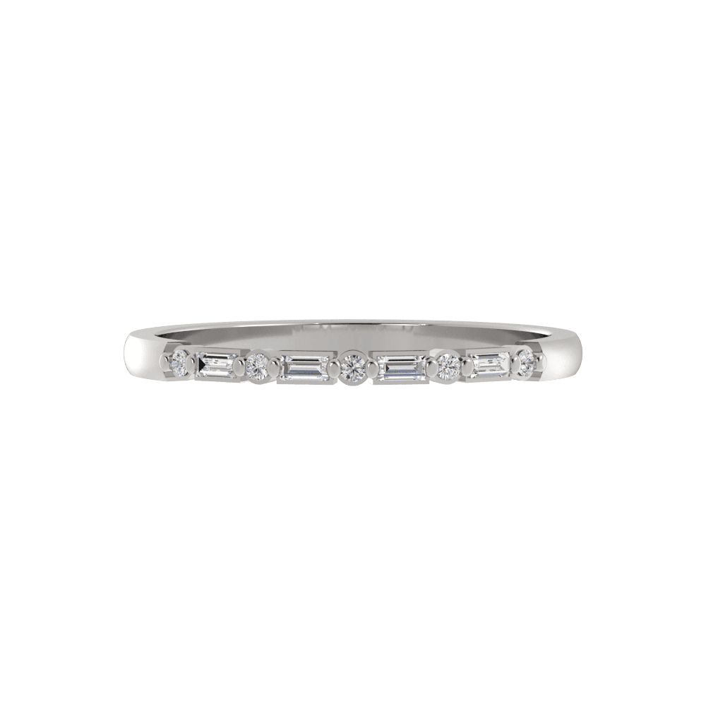 Alianza de Boda Petite Prong 1.30 MM con diamante de laboratorio Oro Blanco 417 (10K)