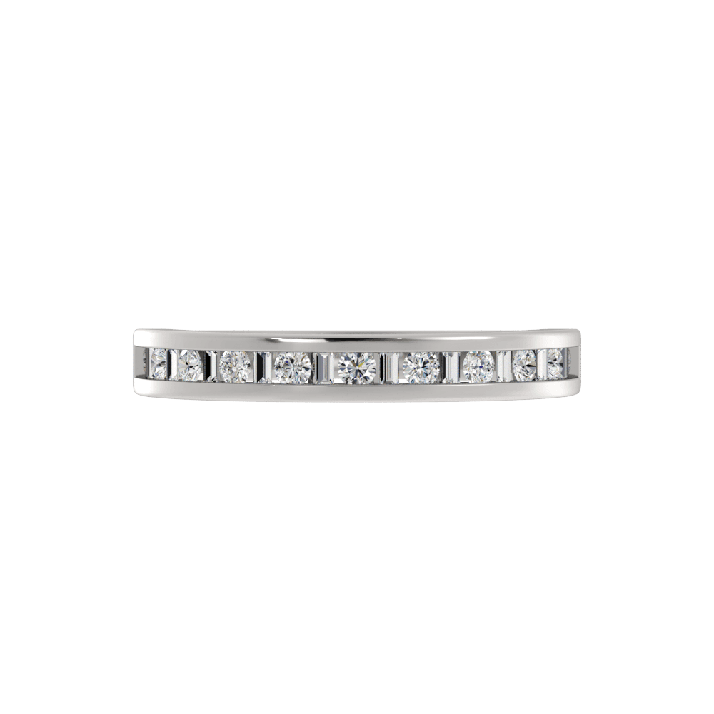 Alianza de Boda Channel Half Eternity 1.50 MM con diamante de laboratorio Oro Blanco 417 (10K)