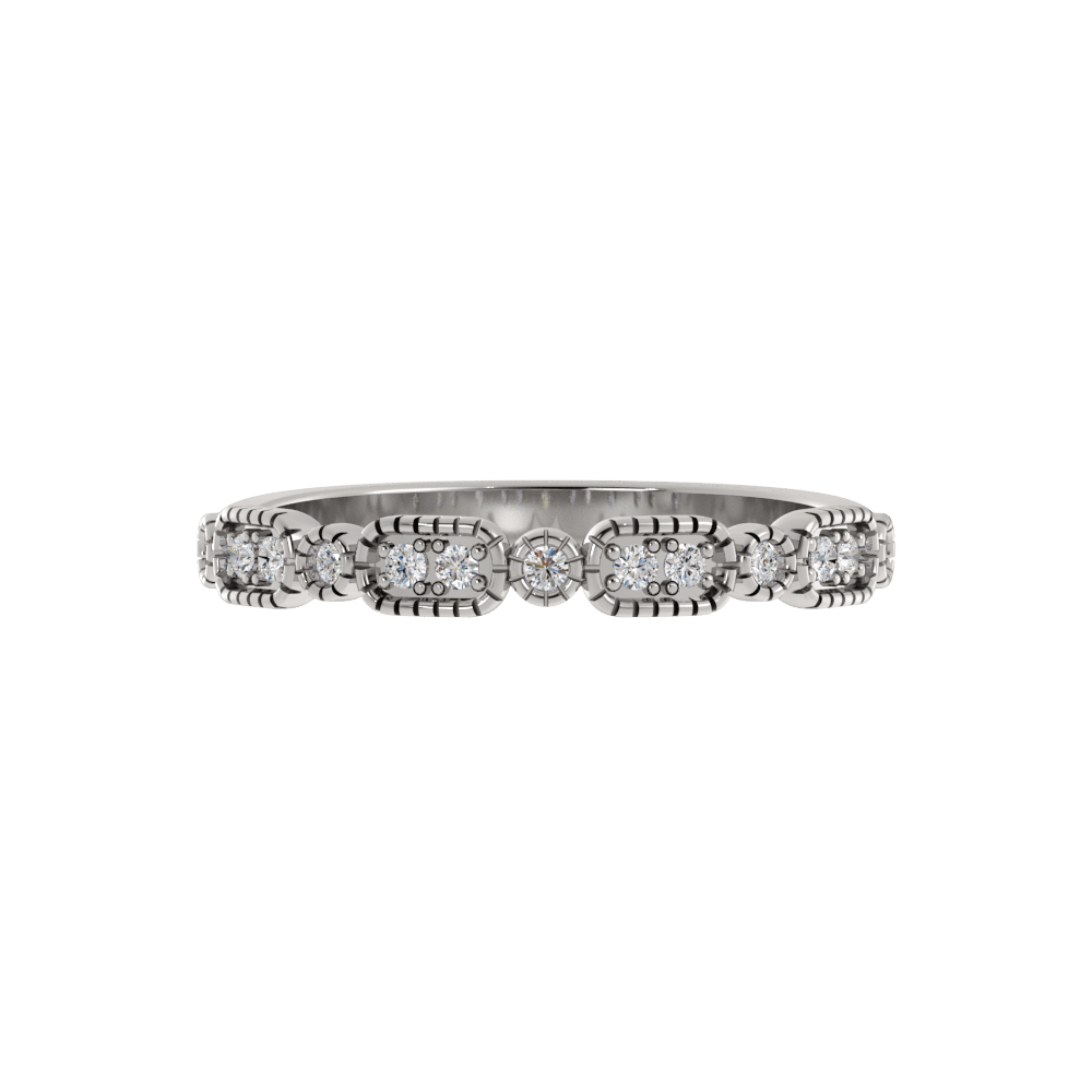 Alianza de Boda Lia 2.17 MM con diamante de laboratorio Oro Blanco 417 (10K)