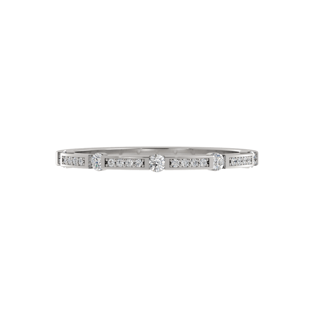 Alianza de Boda Petite Acentuado 1.00 MM con diamante de laboratorio Oro Blanco 417 (10K)