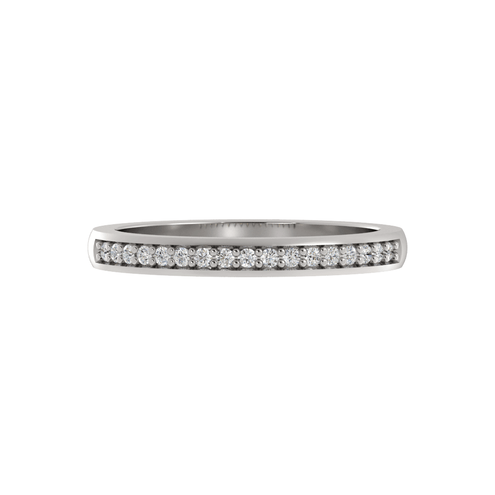 Alianza de Boda Amelia 2.00 MM con diamante de laboratorio Oro Blanco 417 (10K)