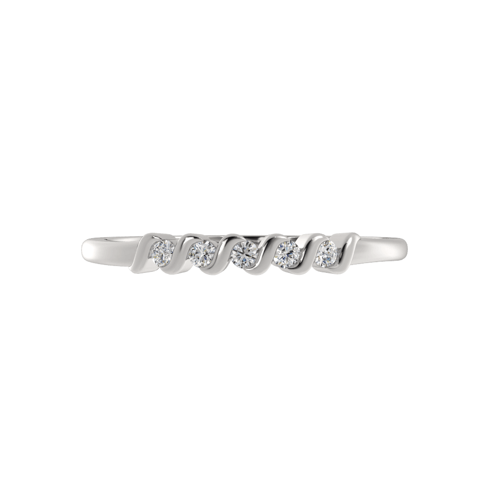 Alianza de Boda Vivo con diamante de laboratorio Oro Blanco 417 (10K)