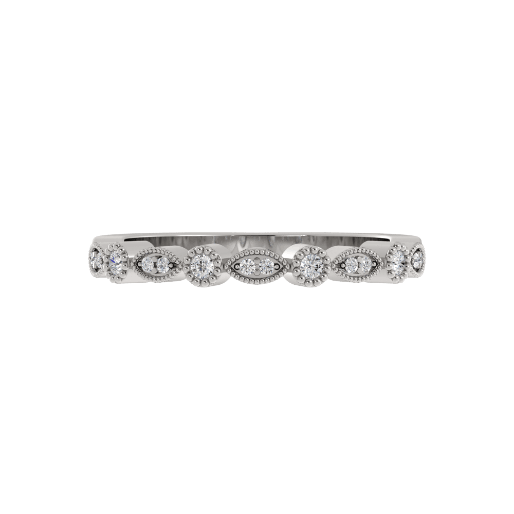 Alianza de Boda Rita con diamante de laboratorio Oro Blanco 417 (10K)