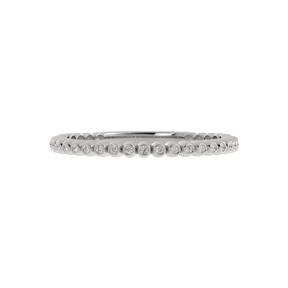 Alianza de Boda Claw 1.30 MM con diamante de laboratorio Oro Blanco 417 (10K)