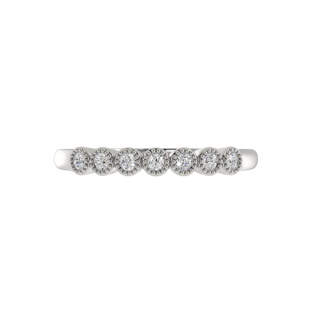 Alianza de Boda Bezel Crown con diamante de laboratorio Oro Blanco 417 (10K)