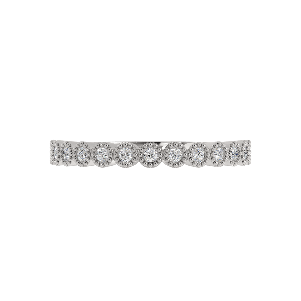 Alianza de Boda Bezel Arc 1.30 MM con diamante de laboratorio Oro Blanco 417 (10K)