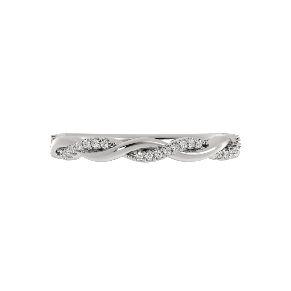 Alianza de Boda Twisted 2 MM con diamante de laboratorio Oro Blanco 417 (10K)