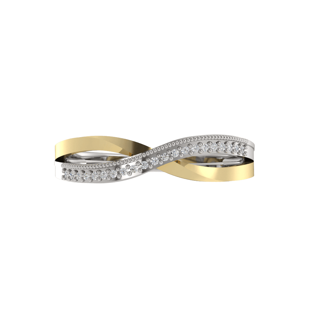 Alianza de Boda Gentle Infinity 1.30 MM con diamante de laboratorio Oro Amarillo & Blanco 417 (10K)