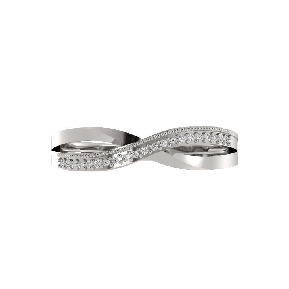 Alianza de Boda Gentle Infinity 1.30 MM con diamante de laboratorio Oro Blanco 417 (10K)