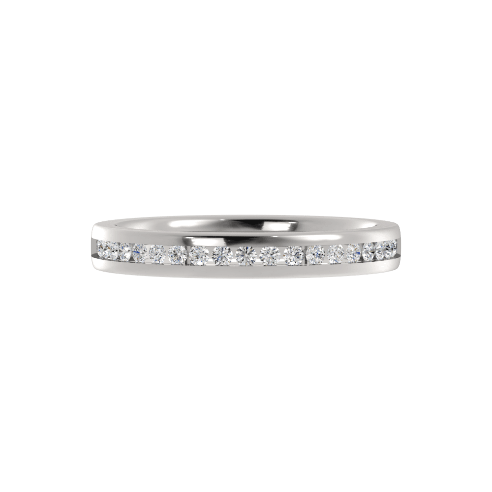 Alianza de Boda Half Eternity 2.20 MM con diamante de laboratorio Oro Blanco 417 (10K)