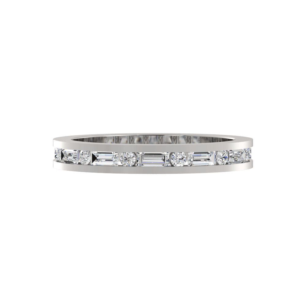 Media Alianza Eternity Carril Baguette 2.50 MM Diamante de Laboratorio Oro Blanco 417