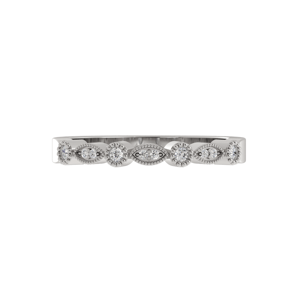 Alianza de Boda Cuatro Piedras Diamante de Laboratorio Oro Blanco 417