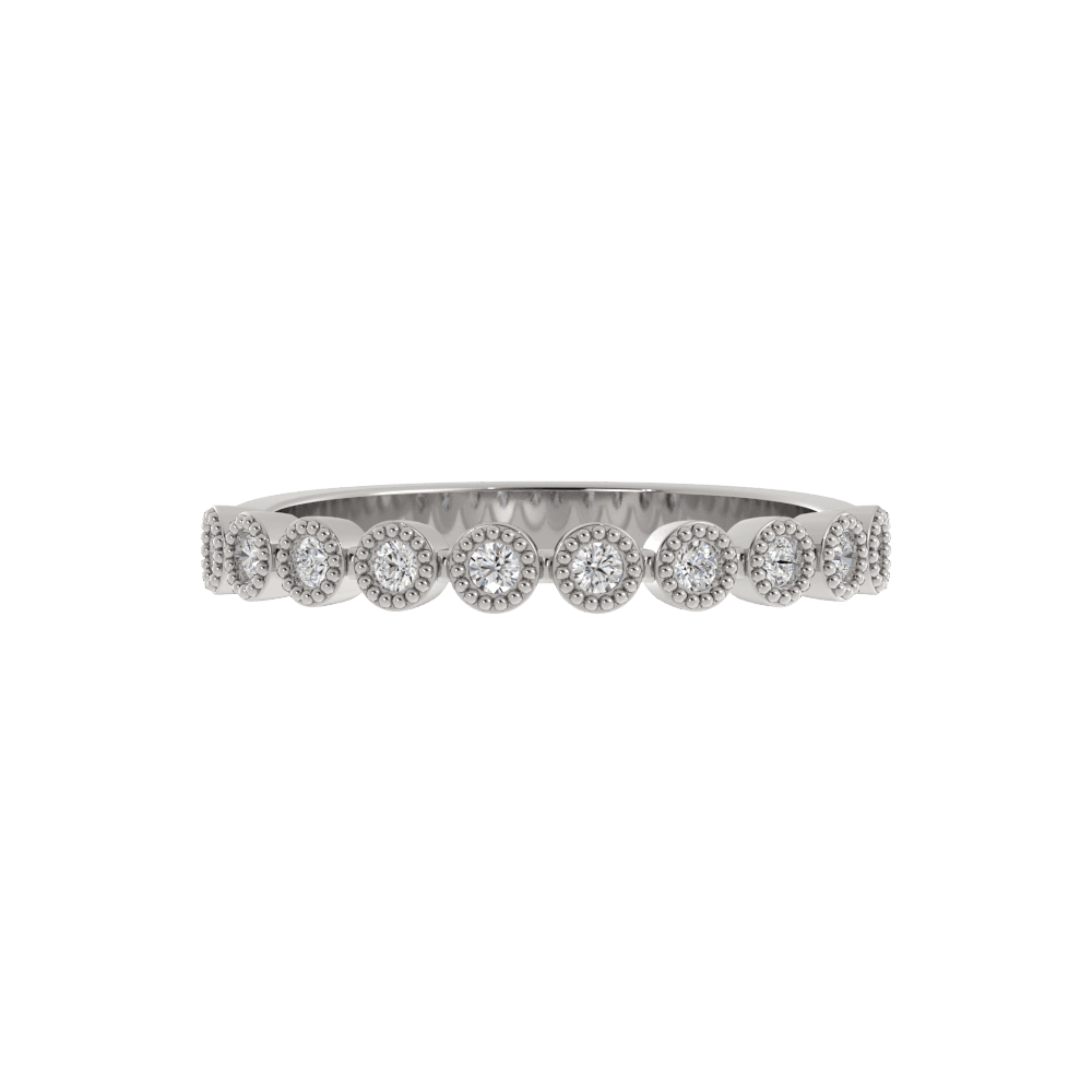Alianza de Boda Bezel Petite 1.80 MM Diamante de Laboratorio Oro Blanco 417