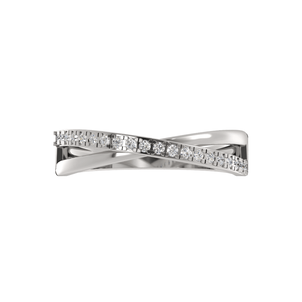 Alianza de Boda Cross Prong 1.30 MM Diamante de Laboratorio Oro Blanco 417