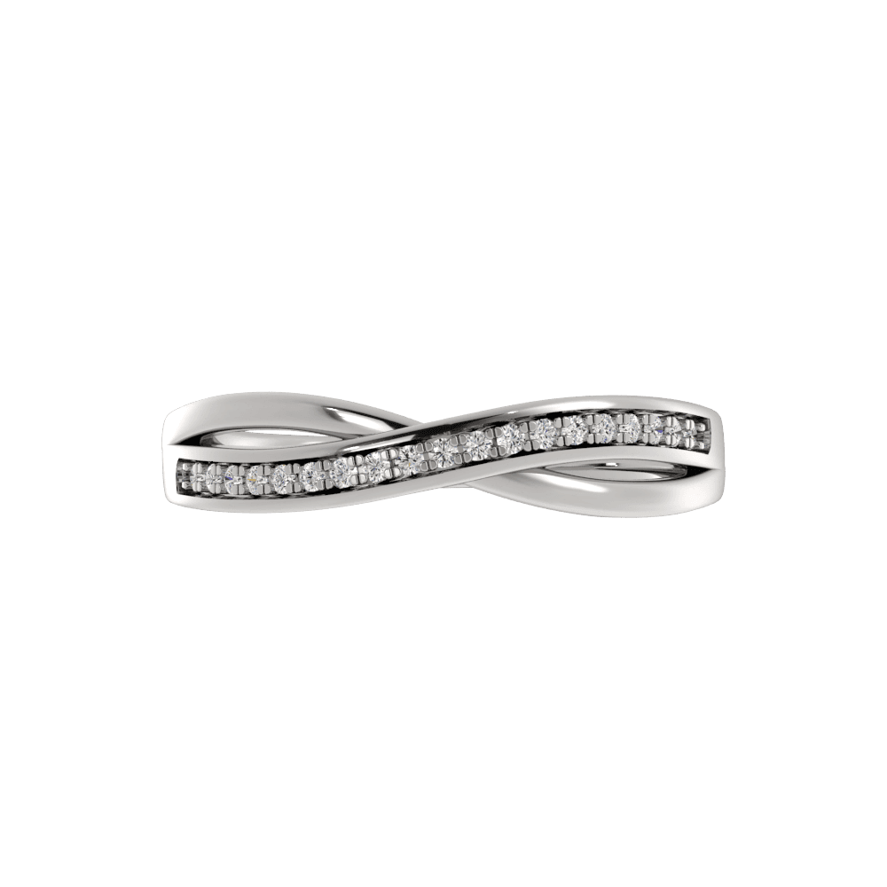 Alianza de Boda Wave M-Pavé 1.30 MM Diamante de Laboratorio Oro Blanco 417