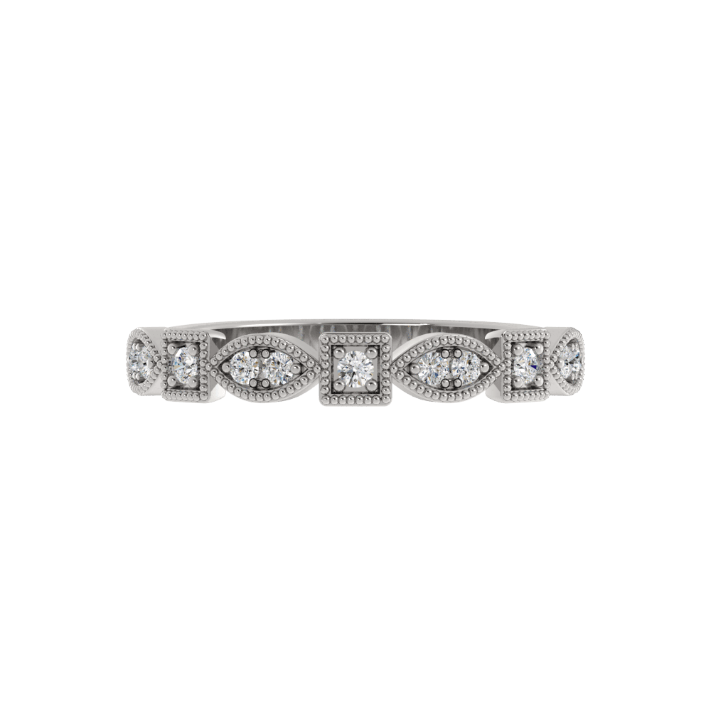 Alianza de Boda Seinne Pavé 2.20 MM Diamante de Laboratorio Oro Blanco 417