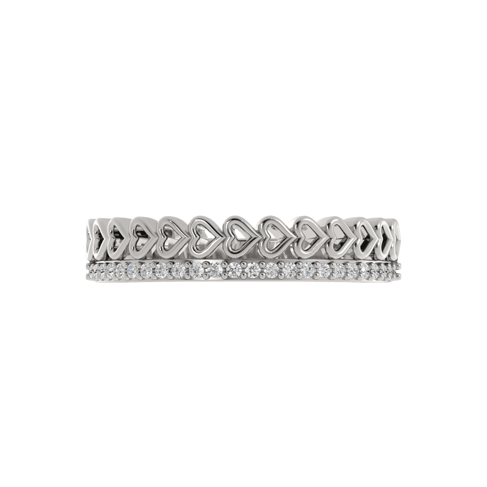 Alianza de Boda Heart P-Prong 1.60 MM Diamante de Laboratorio Oro Blanco 417