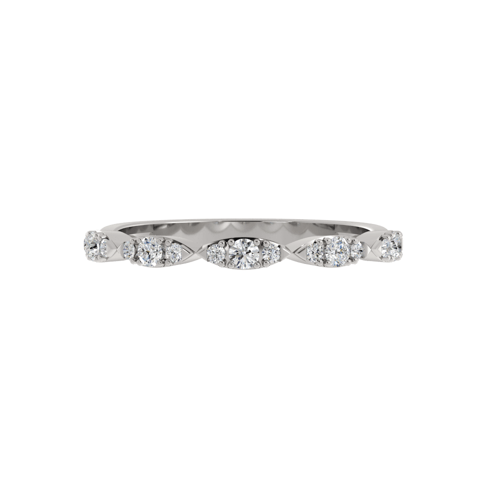 Alianza de Boda Channel Set Swirl 1.6 MM Diamante de Laboratorio Platino 950