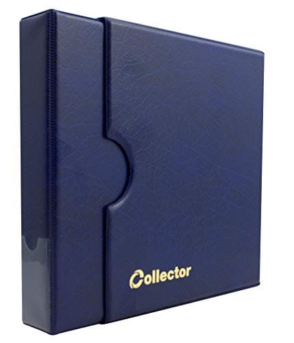 Álbum de monedas COLLECTOR azul dentro de su estuche rígido