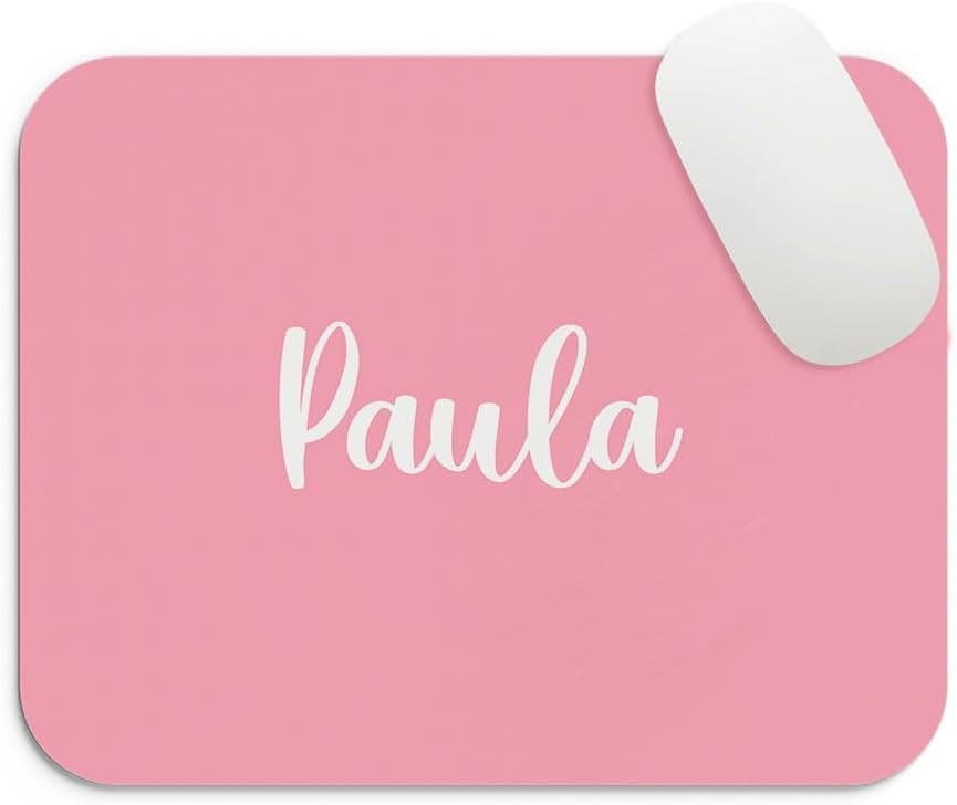 Alfombrilla de ratón rosa personalizada con nombre