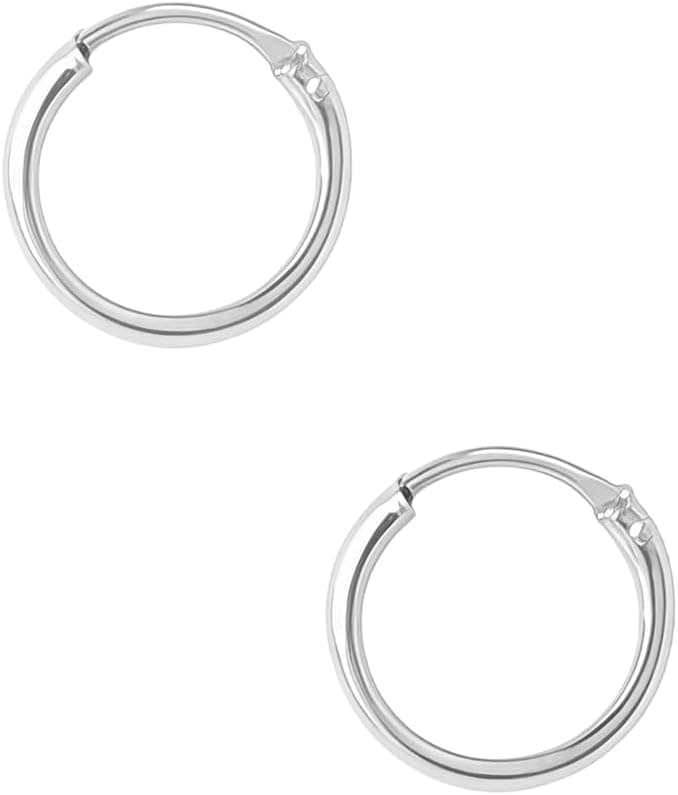 Aros de plata de ley pulidos, disponibles en cuatro diámetros