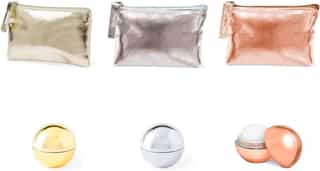 Bálsamos labiales y monederos metalizados, detalles de boda (pack de 15)