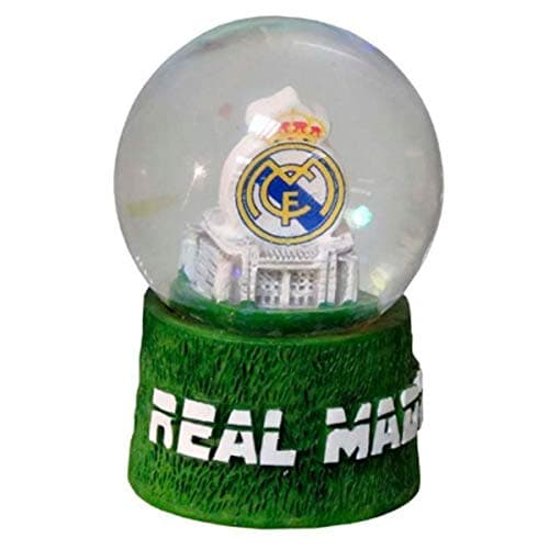 Bola de nieve mediana de resina con el escudo del Real Madrid